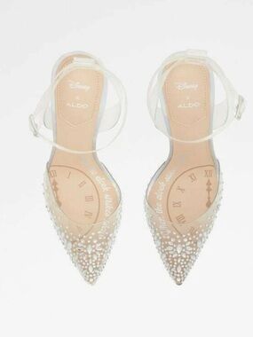 Disney x ALDO Clear Crystal-Embellished Pointed Heels Sz 11 NEW